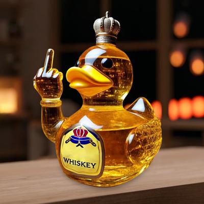 Middle Finger Duck Bottle Funny Whisky Bottle Lahev na alkohol ve tvaru kachny Funny Duck Decanter pro bar Office Home Prank dárek