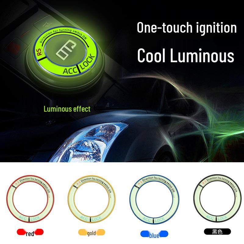 Glow Ignition Switch Decorative Ring - Interior Button Sticker for Car
