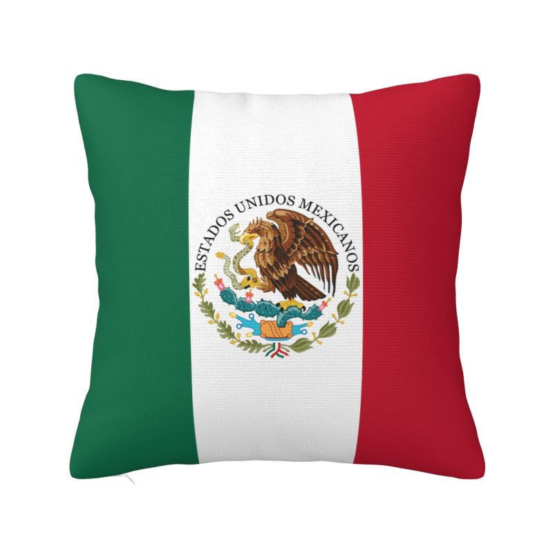 

Пользовательский Герб Мексики Наволочки Декор Современный Мексиканский Флаг Печать Украшение Подушки Салон Квадратная Наволочка 30x30cm 12x12in