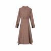 SOUP Collared Neck Check Long Dress (Sy9Op32)