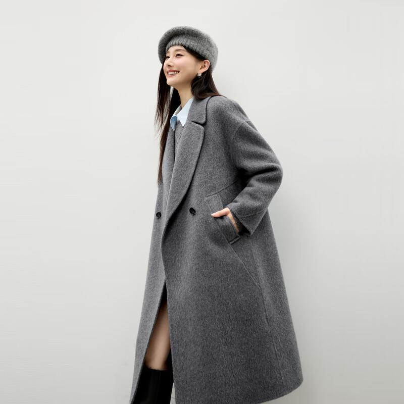 

Women s Elegant Wool Blend Lapel Coat XL