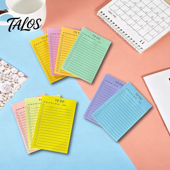 Horizontal Lined Sticky Labels Fluorescent Notepad, To-do Lists with Check Boxes Reliable Adhesive Notes for Planning Multi-colored Notes, Increase