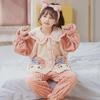 Kids' Flannel Cartoon Pajamas - Warm Coral Fleece for Girls, Autumn/Winter Collection