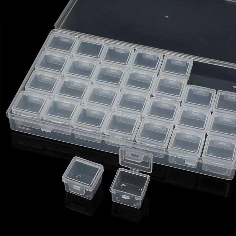Bead Organizer Box Small Clear Plastic Bead Rhinestone Storage Containers with Hinged Lid for Storage Small Items Crafts Jewelry