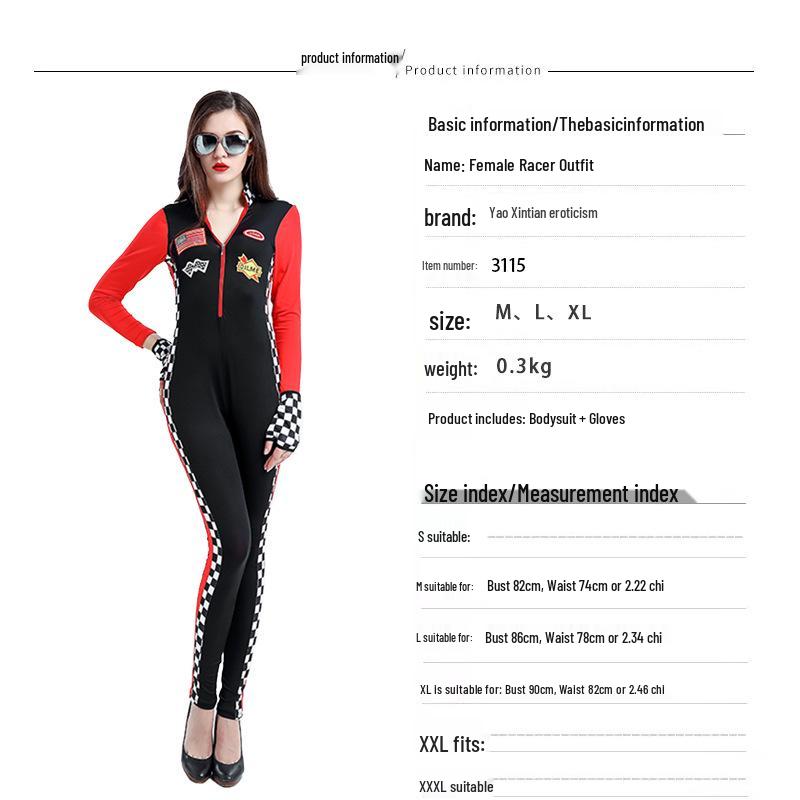 Cheerleading Uniform F1 Women's Racing Suit Tribal Cycling Jumpsuit Halloween Costume