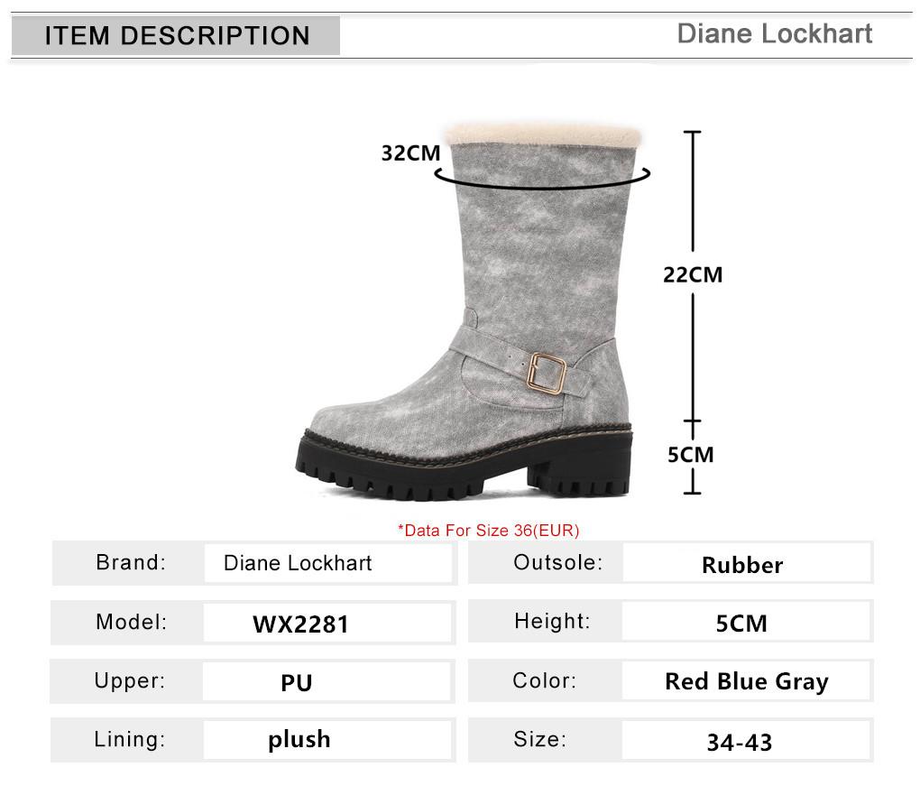 Fashion Winter Boots for Women New Snow Keep Warm Fur Booties Comfort Cuffed Wool Ankle Boots Platform Wedges Cotton Shoes Mid Calf Boot