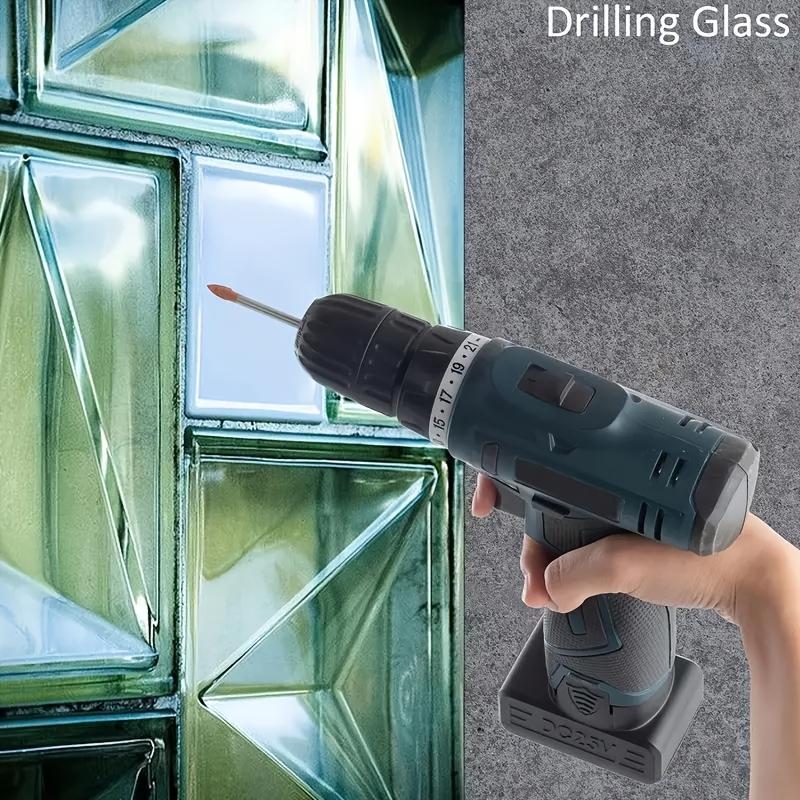 Set profesional de 10 burghie, carbură de tungsten 6mm, potrivit pentru sticlă și faianță, porțelan, marmură, aluminiu, oglinzi, lemn