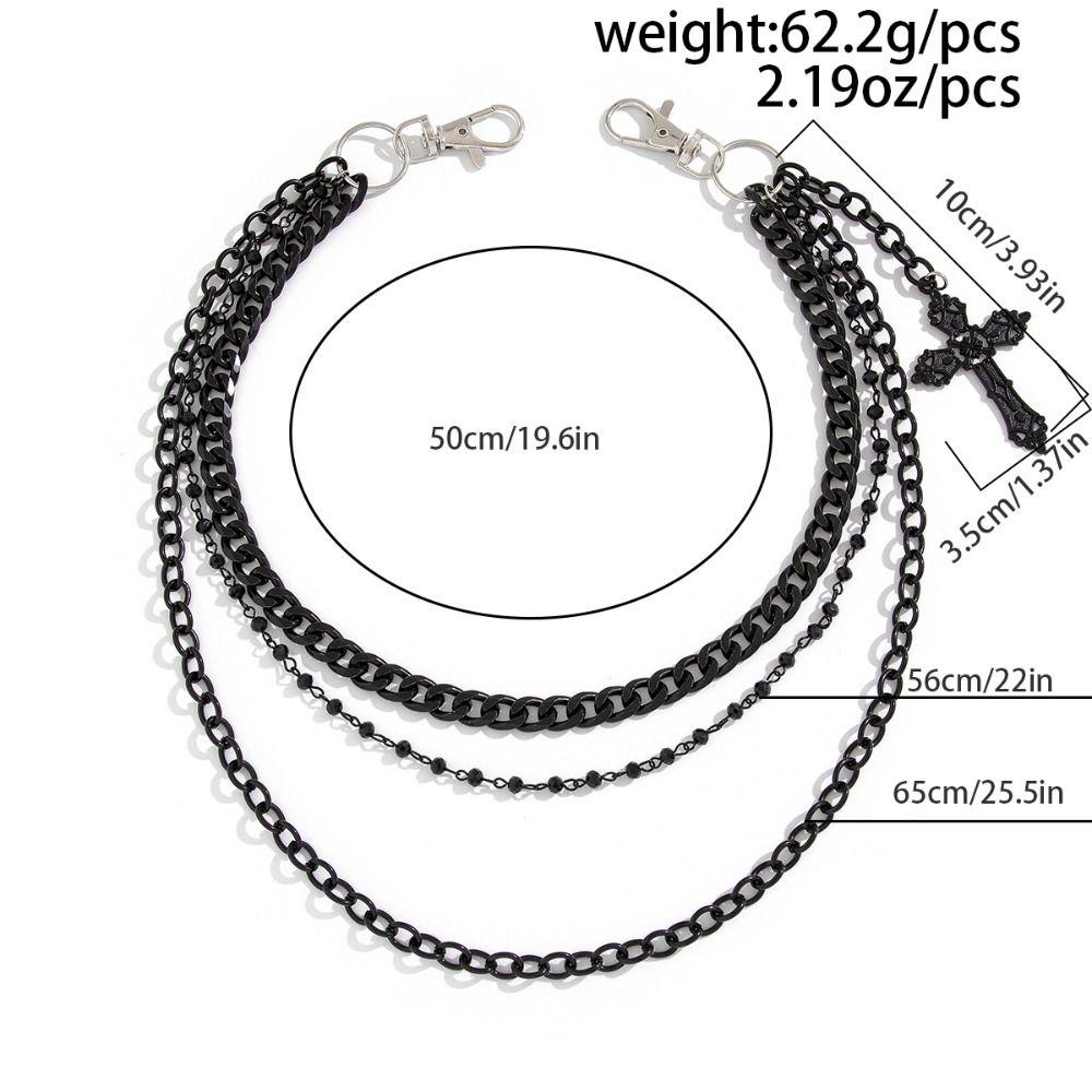 Tassel Punk Belt Chain Zinc Zinc Zinc Alloy Tassel Jeans Chain Retro Cross Waist Chain  Female