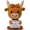Creative Funny Handmade Crochet Emotional Support Dolls with Positive Energy Card Desktop Ornament Home Decor for Friend Gifts