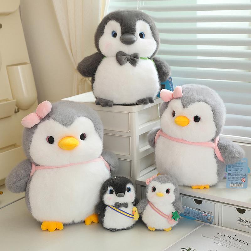 Cross-Border Penguin Backpack with Bowknot Plush Toy Figure