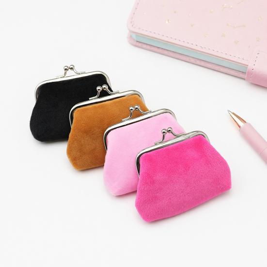 Mini Coin Purse, with Classic Kiss-lock Buckle Design, Portable Velvet Coin Purse, for Coins Earrings Lipstick Samples Daily Use