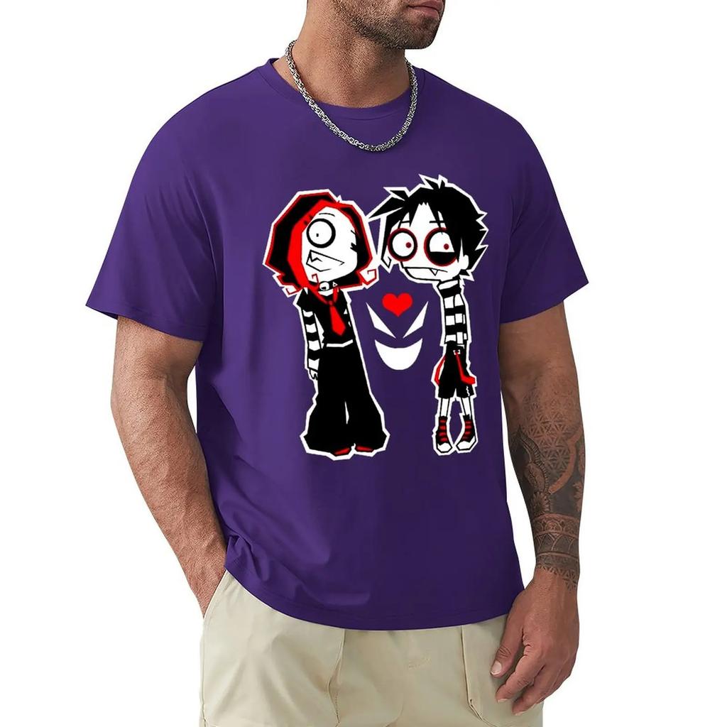 Interesting Cartoon Emo T Shirt Harajuku Short Sleeve T-shirt 100% Cotton Graphics Tshirt Tops