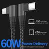Phone Charging Cable Extra-Long Wide Compatible Stable Output Right-Angle Design Fast Charging 60W
