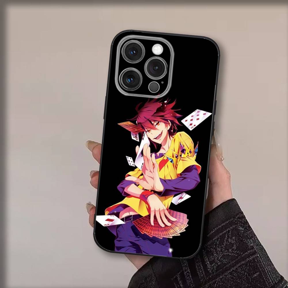 N-No G-Games No Lifes Anime Phone Case For iPhone 17,16,15,14,13,12,11,Pro,Max,Plus,Air,X,XS,XR,SE,8,7,Mini,Soft Black Funda