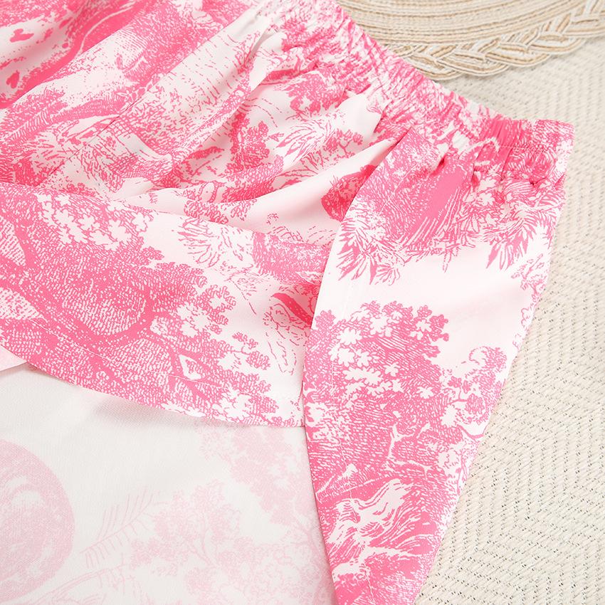 Весенние женские удобные синие мягкие шорты с длинными рукавами с принтом — фото 18