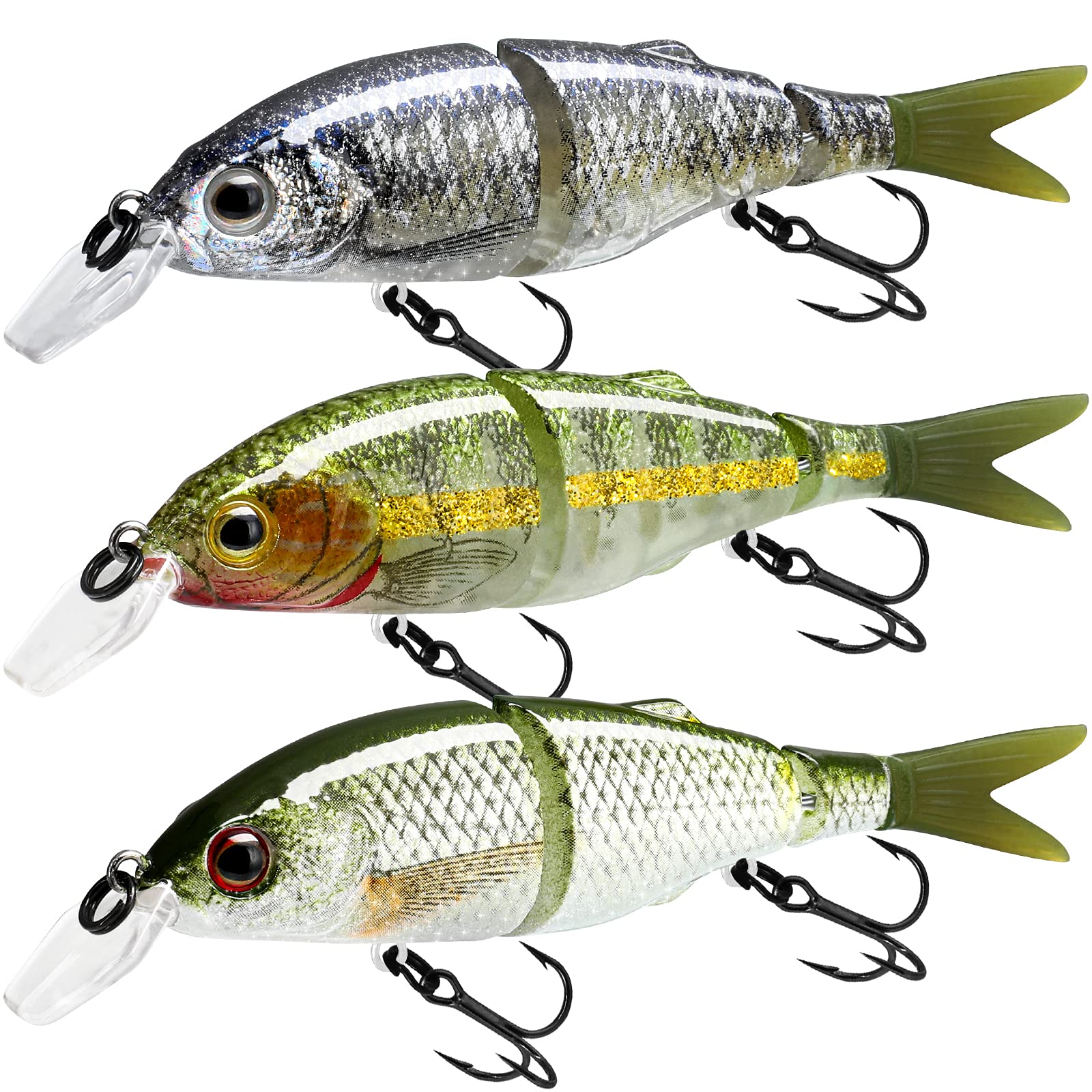 

TRUSCEND Swimbait Metal Glidebait Crankbait Split Bass Fishing Lure for Saltwater Freshwater Hard Lure for Bass High-Strength Multi-Jointed &