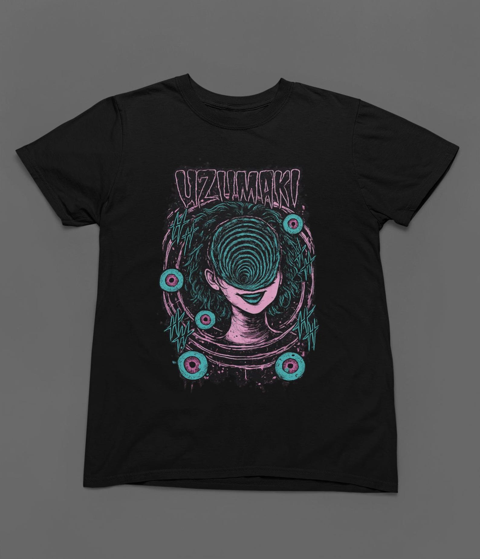 Dark Anime Gothic T-Shirt, Unisex Horror Manga Creepy Girl T-Shirt, , Manga Gothic T-Shirt Inactive S