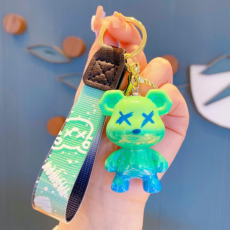 Cartoon Chameleon Bear Keychain Female Couple Car Bag Doll Key Chain Pendant Creative Small Gift