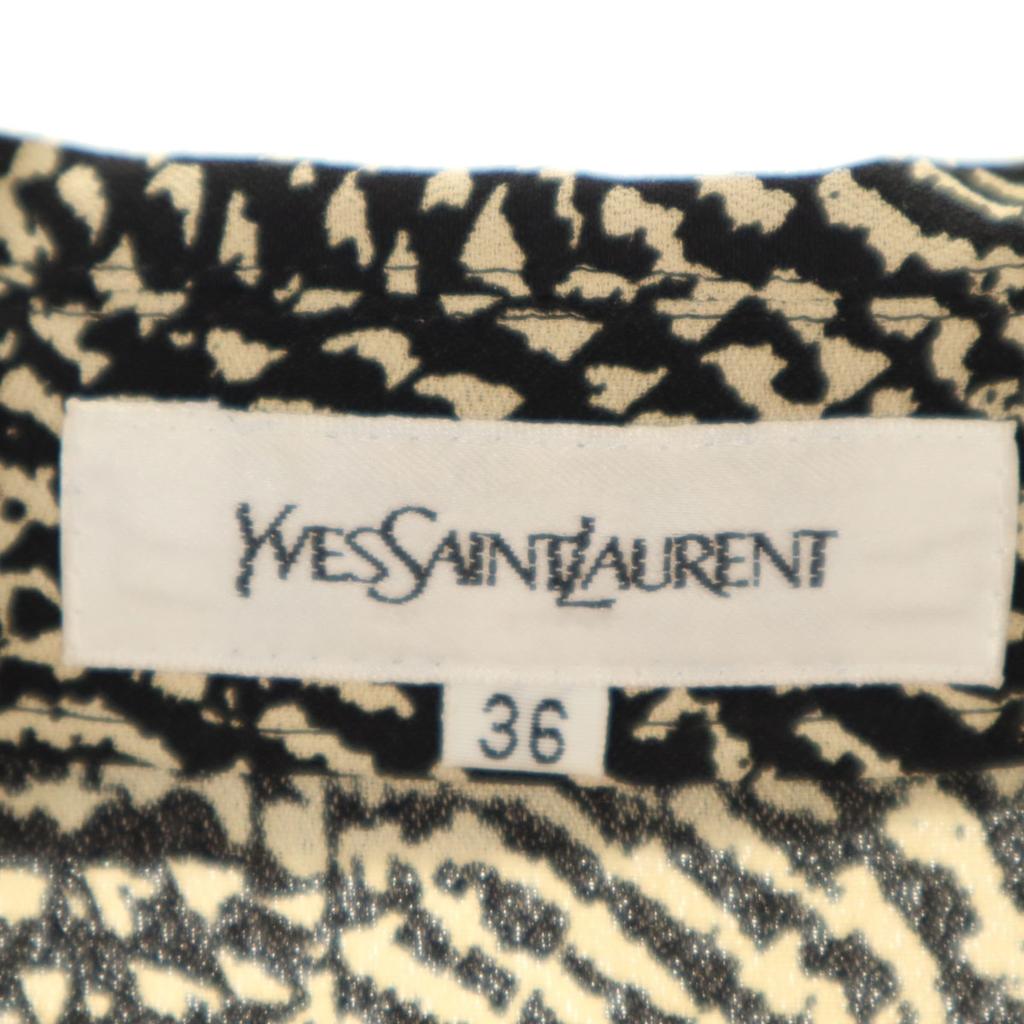 Yves Saint Laurent 90s Old Overall Handle Long Sleeve Half Button Knee-length Dress Women Used