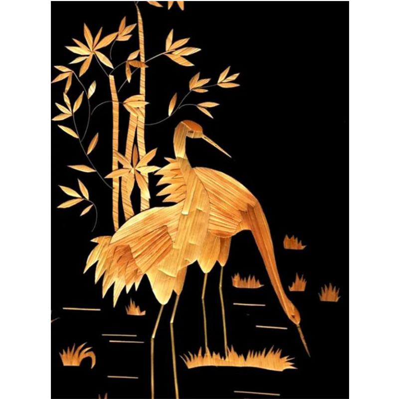 5D DIY Diamond Painting Golden Flower Diamond Embroidery Cross Stitch Kit Full Rhinestone Mosaic Home Decor