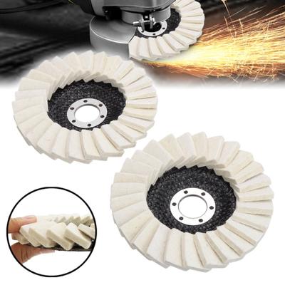 1/2/5Pcs 4.5 Inch/5 Inch Wool Felt Flap Polishing Disc Wool Round Polishing Buffing Wheel Pad for Metal Marble Stone Furniture Car Wax