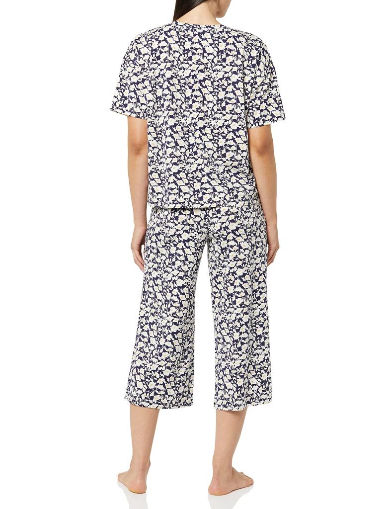 Amazon Essentials Navy Jersey Pajama Set with Silhouette Floral Size Small Women's Print,