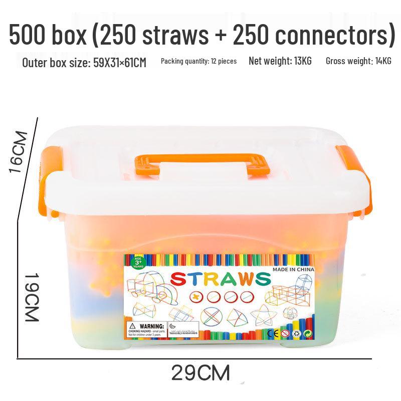 Children's 4D Interlocking Straw Building Blocks for Kindergarten Assembly