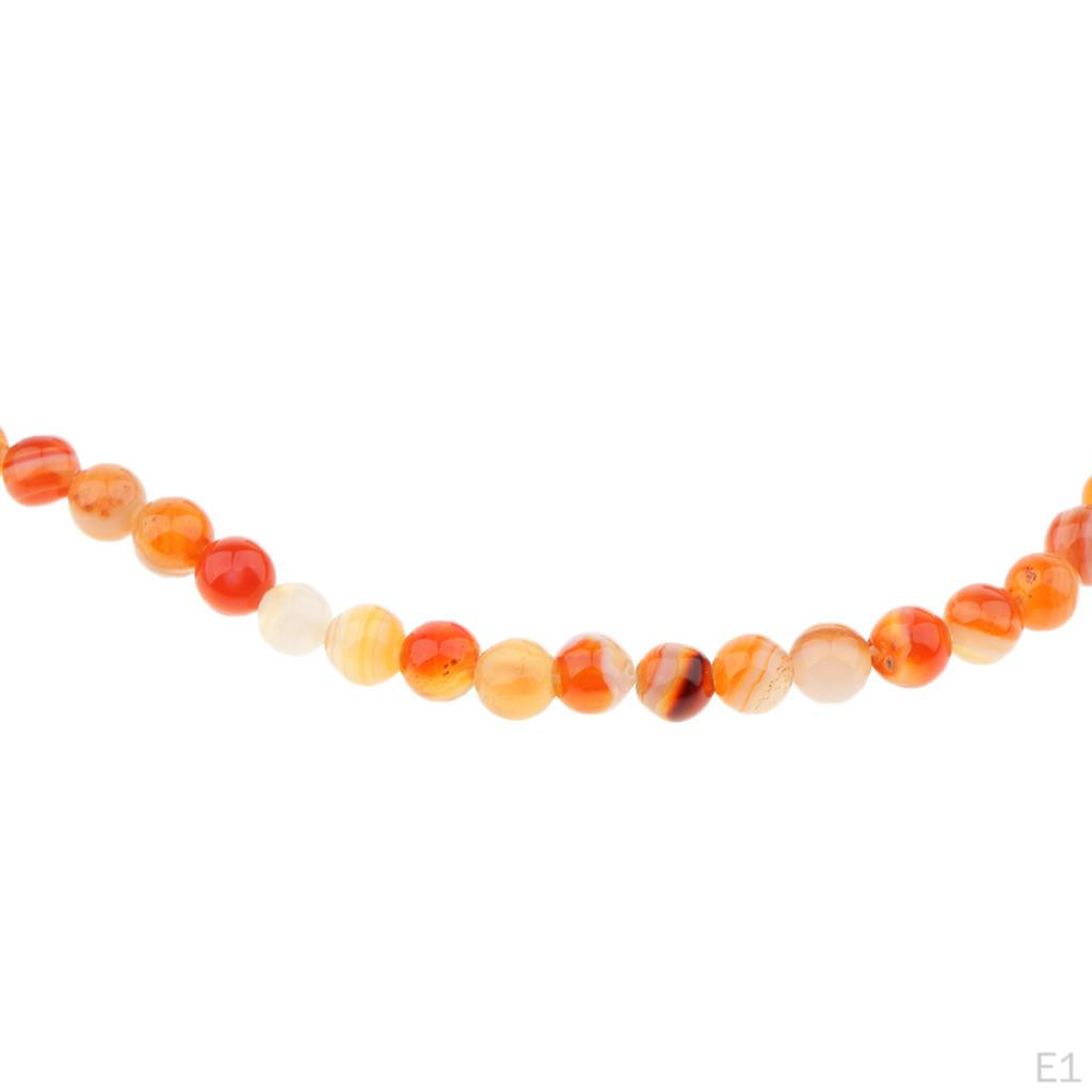 Tillbehör Rödrandig Agat Rund Ädelsten Lös Pärla