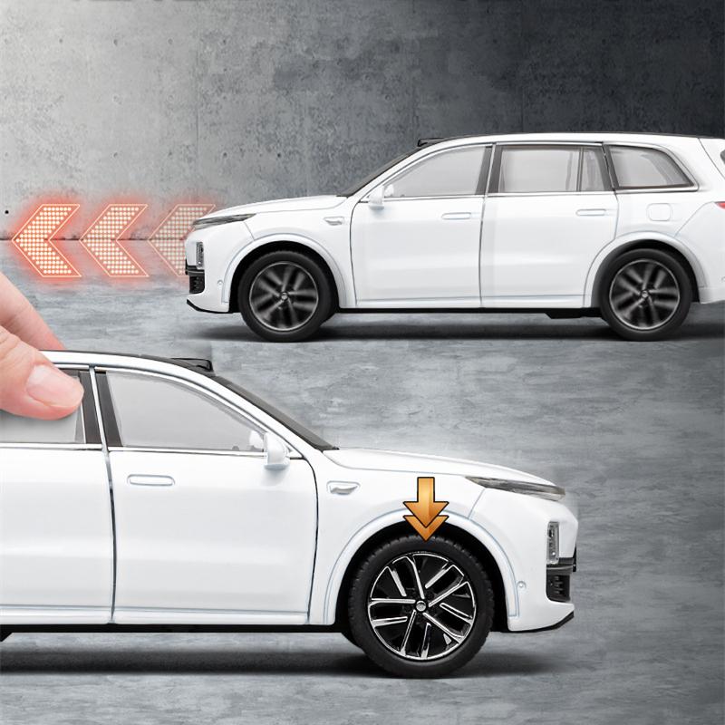 1/32 LEADING IDEAL L9 Alloy New Energy Car Model Diecasts Metal Electric Vehicles Car Model Sound Light Simulation Kids Toy Gift