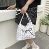 Women's Crossbody Bag Fashion Bow Handbag Large Capacity Tote Shoulder Bag Casual Commuting Bag with Sweet Print