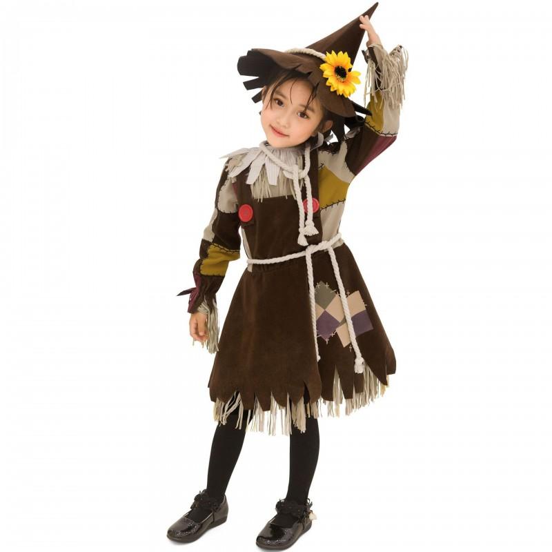 Dívčí kostým na Halloween pro batolata Šaty Kouzelník z Oz Kostým pro jevištní vystoupení Hnědá sukně ze směsi vlny