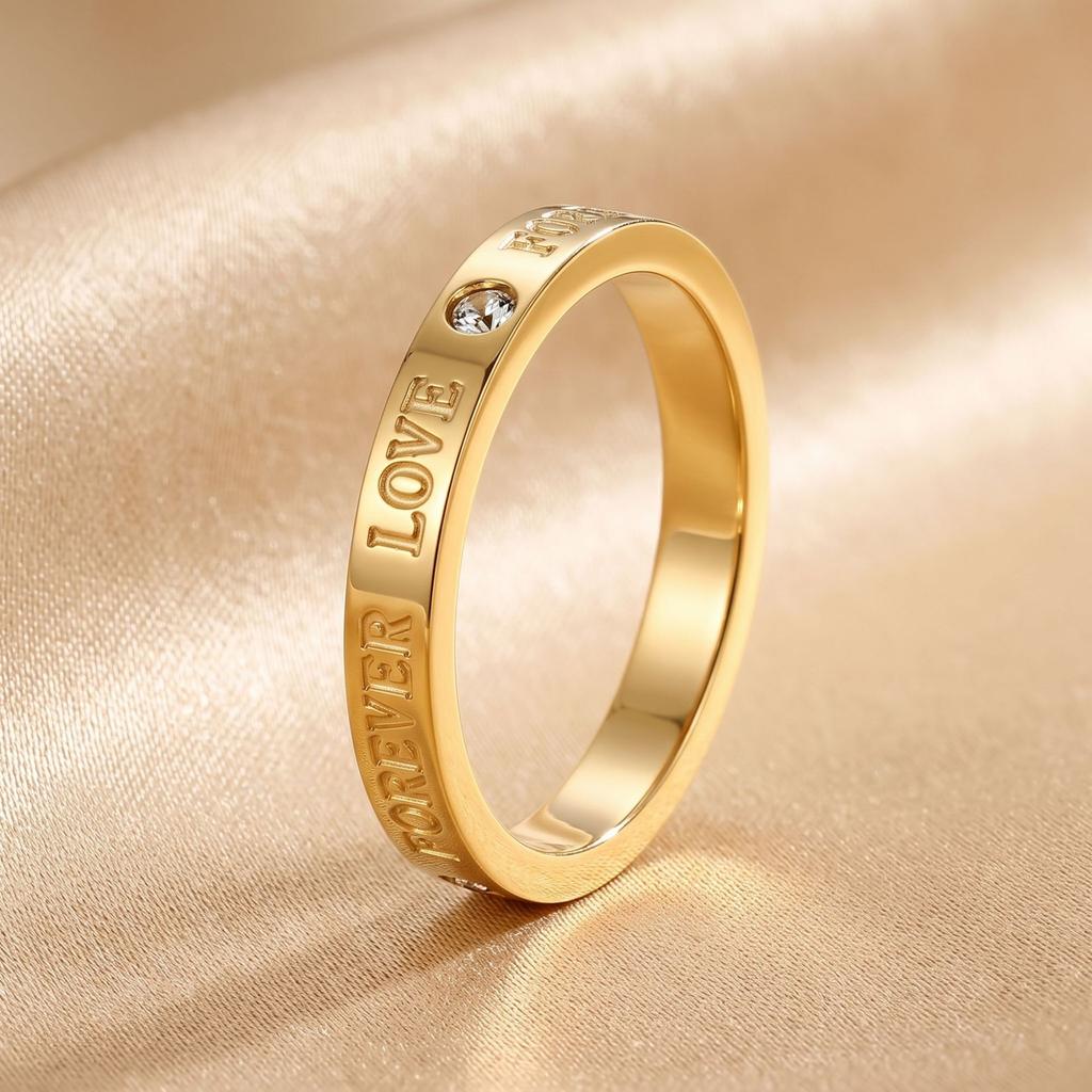 Titanium steel ring, niche and high-end, light luxury, non-fading, cross-border Instagram-style Foever Love