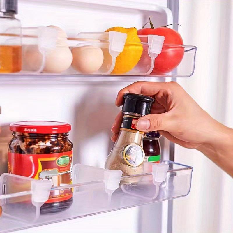 Unique 20pcs Adjustable Fridge Divider Clips - Versatile Snap-In Storage Divider for Refrigerator Organization