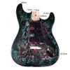 Green-White Gradient Glossy Electric Guitar Body - Musical Instrument DIY Accessory
