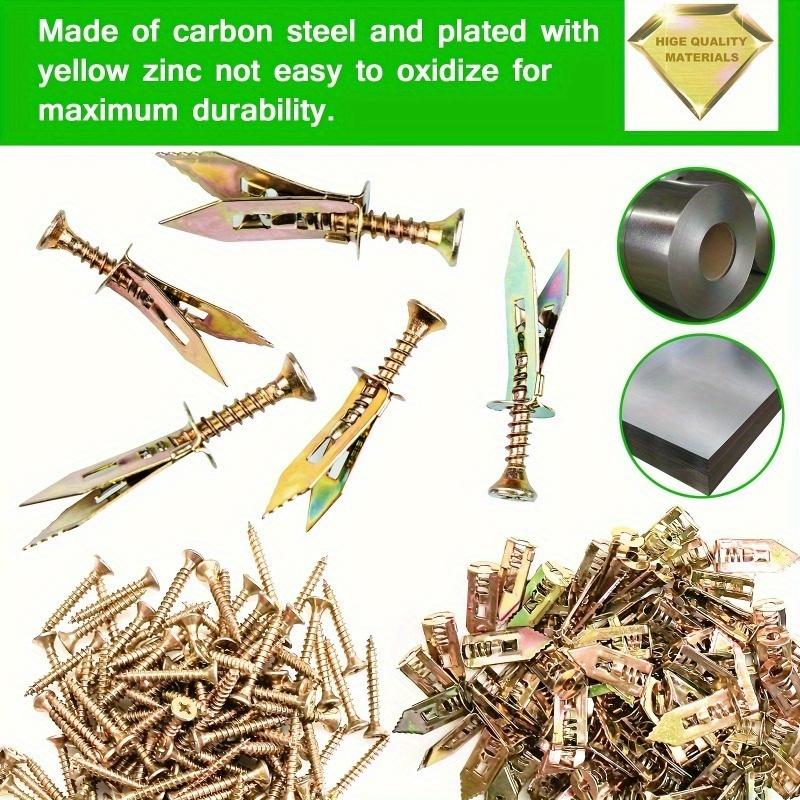 20pcs Zinc Plated Steel Self-Drilling Anchors, Self Drilling Drywall Anchors Easy Application No Drill or Holes In Wall, Drywall Anchors, Wall Anchors