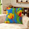 Decorative Floral Tulip Pillowcase Cover for Home Accent Cushion Modern Vibrant Living Room Decor Print 40x40cm