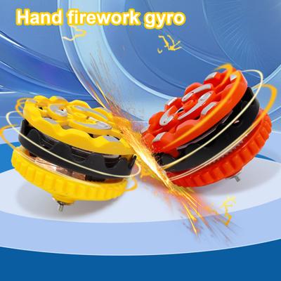 Spark Spinning Top Stress Relief Portable Luminous Gyro Collision Sparks Light-up Gyroscope Decompression Spinner Top Toy Kids Teens Adults Gift