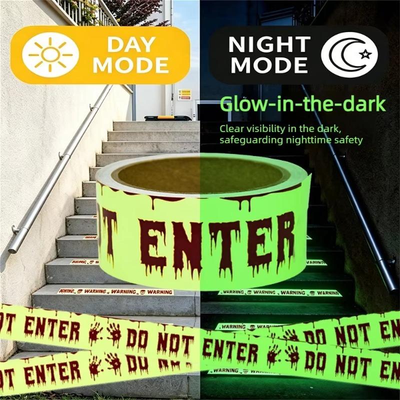 Halloween Luminous Warning Tape 3M Glow in Dark Party DIY Decoration for Haunted House Garden Yard Indoor Outdoor Stage Use