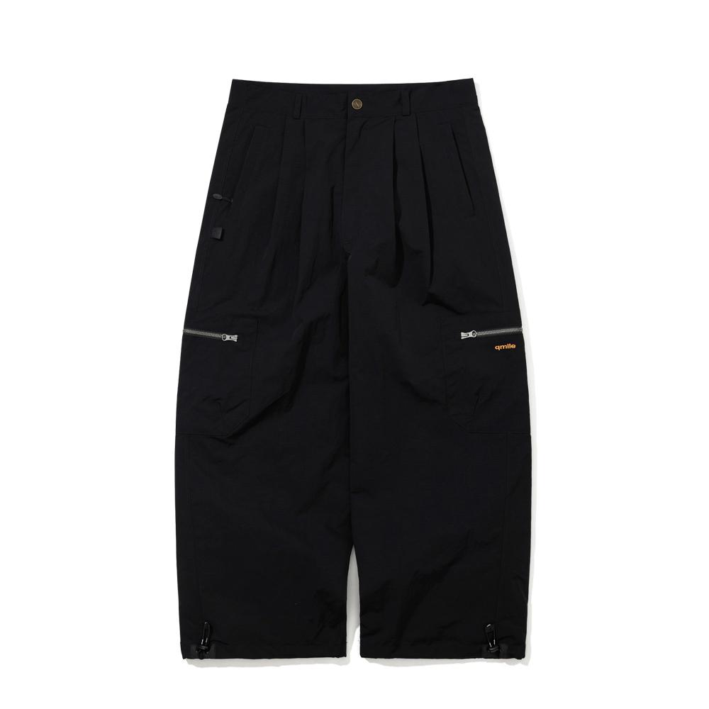 Kyumail 433 Double-Pleat Cargo Wide-Leg Pants Black