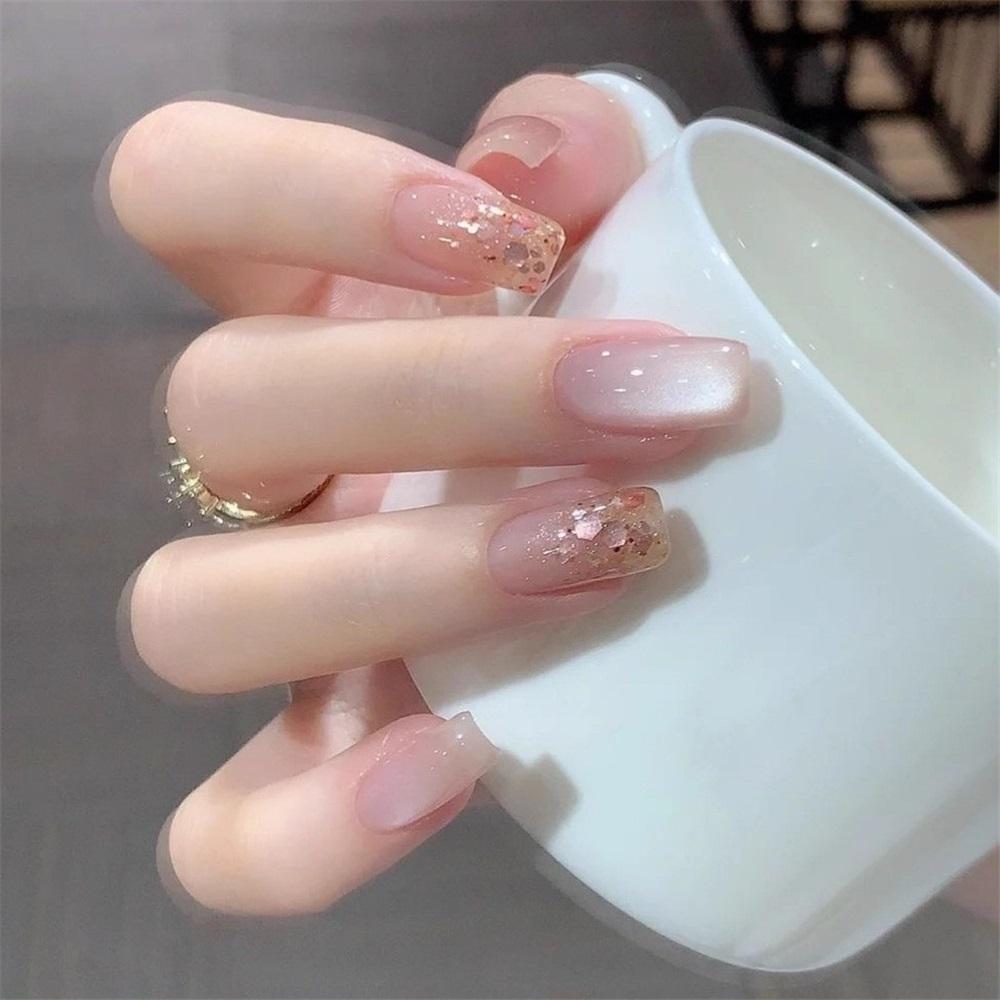 Cat-eye Wearable Nail Patches Ins Style Handmade Manicure Patches Fake Nails New Year Red Environmental Protection