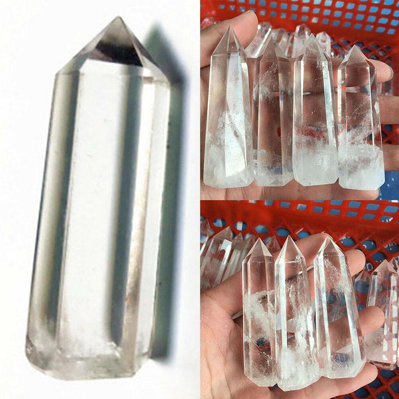 Natural Clear White Quartz Crystal Point Healing Wand Unique Mineral Specimen Ornament For Spiritual Growth And Health
