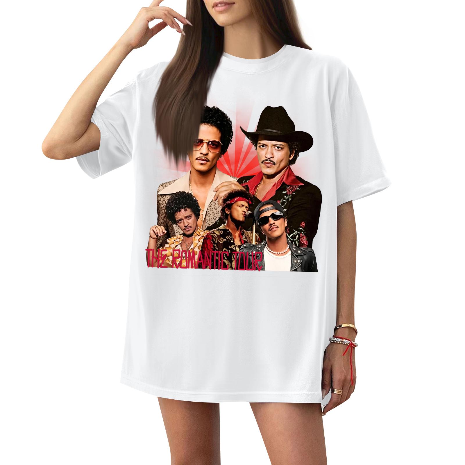 

Women s Casual Printed T-Shirt Round Neck Pullover Short Sleeve Top L білий