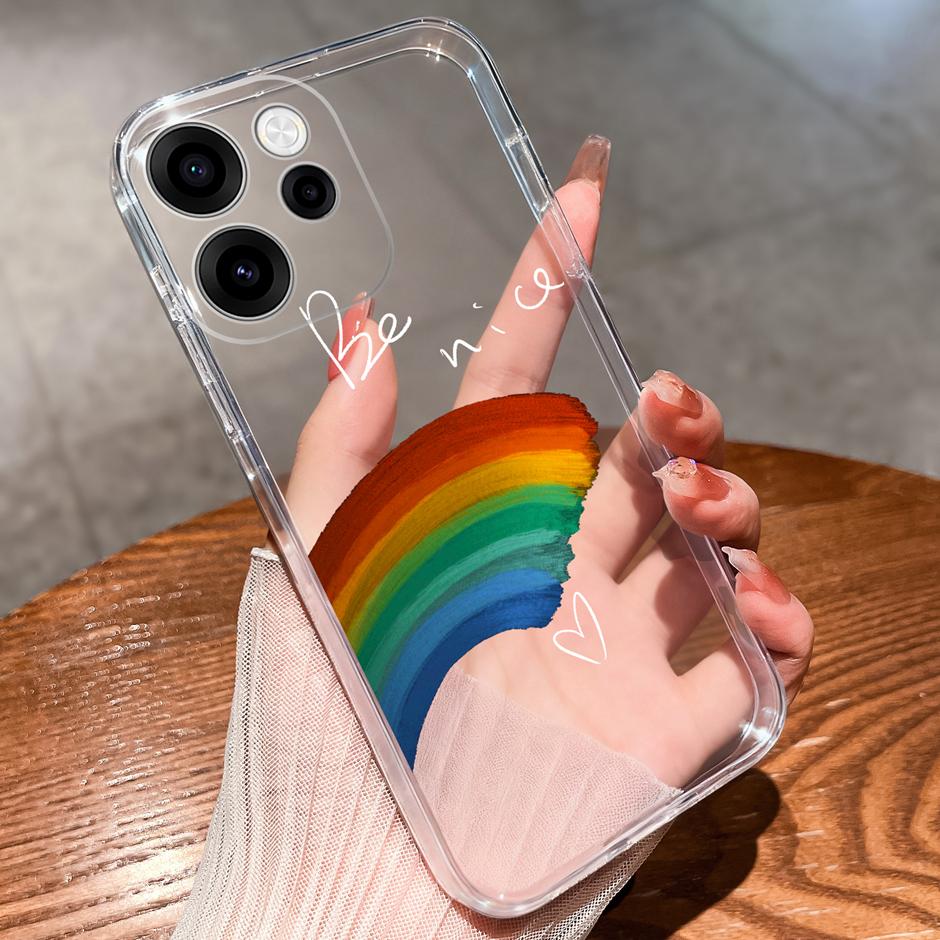 Cases For OPPO Reno15 15F 15Pro Cute Girl Love Heart Lightweight Simplicity Soft Transparent Housing For Reno 15F 15 Pro Capa Reno 15F