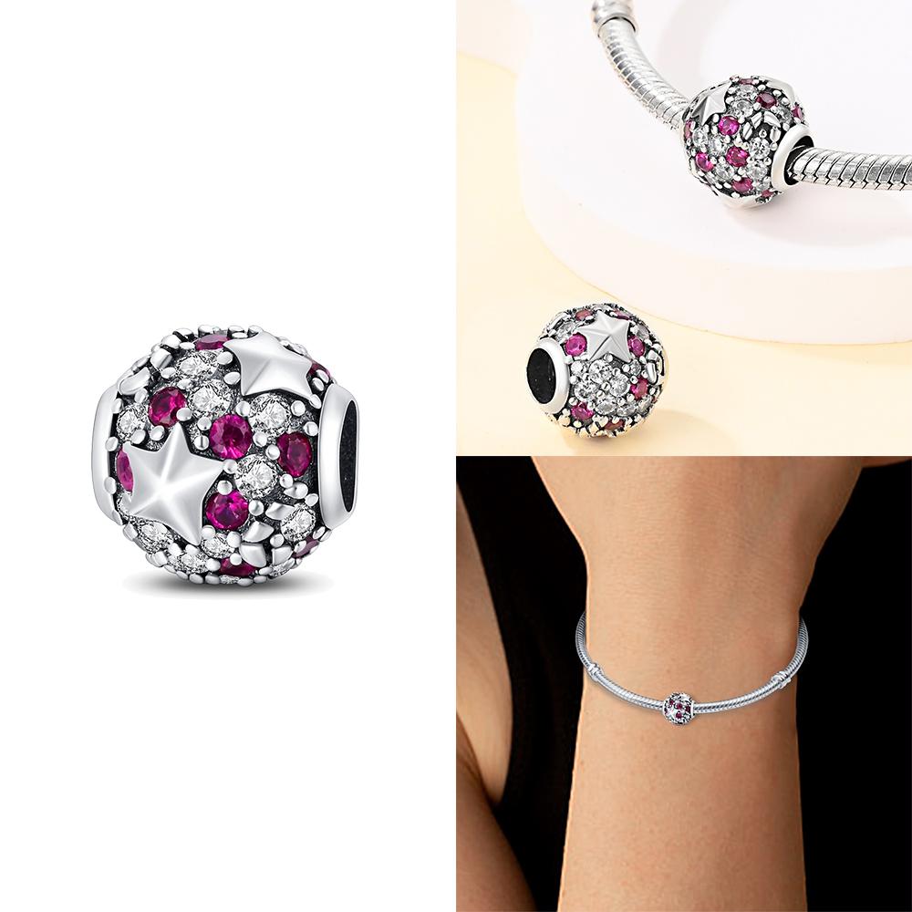 Purple Retro Love Shape Metal Lotus Classic Angel Pattern Charms Beads Fit 3Mm Original Bangle Make your own Accessory Gift Elegant Fashion Beautiful