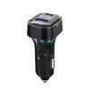 Car Fast Charger with Spring Wire Atmosphere Light Cigarette Lighter Converter PD 30W 3 Output 12V-24V for Mobile Phone Camera