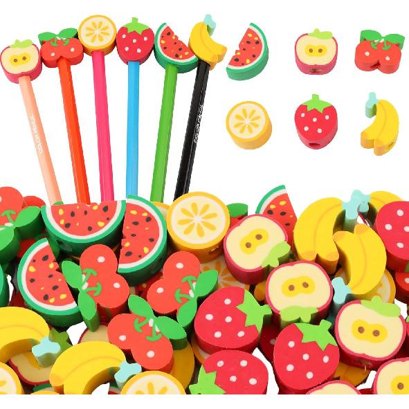 28Pcs Pencil Top Erasers for Kids Cute Randow Eraser Caps Pencil Top Erasers Bulk Erasers Toppers for School Party Favors Back to School Supplies
