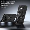 For Samsung Galaxy A25 5G (Global) (161mm) Magnetic Case Ring Holder Foldable Kickstand TPU PC Phone Cover with Camera Lens Slider