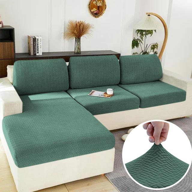 Elastic Sofa Cover Solid Sofa Seat Cover Grey Washable Seat Cushion Cover Furniture Protector Sectional