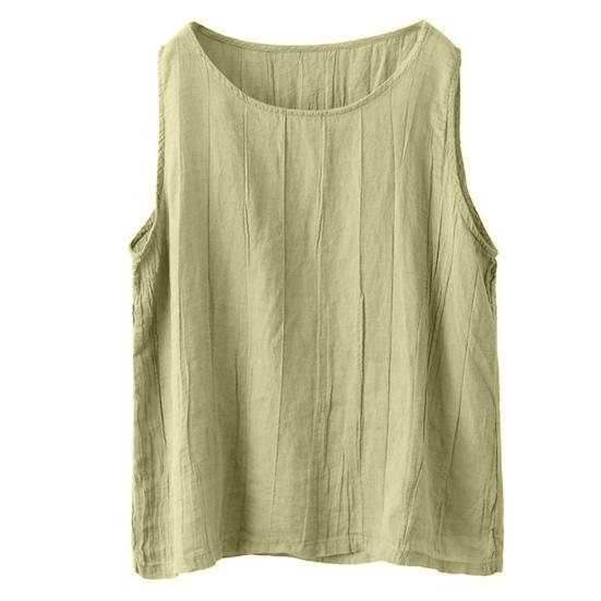 Women Summer Tops Neck Solid Color Lightweight Breathable Vest Loose Fit Sleeveless Round Casual Tank Tops