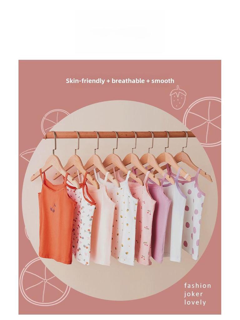 A-Class Summer Pure Cotton Antibacterial Tank Top for Girls and Infants